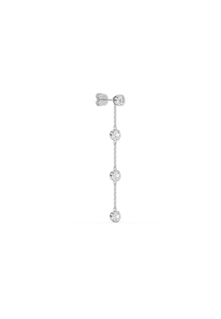 Elegance Duo Lab Grown Diamond Multiway Earrings with Round Chain Drop