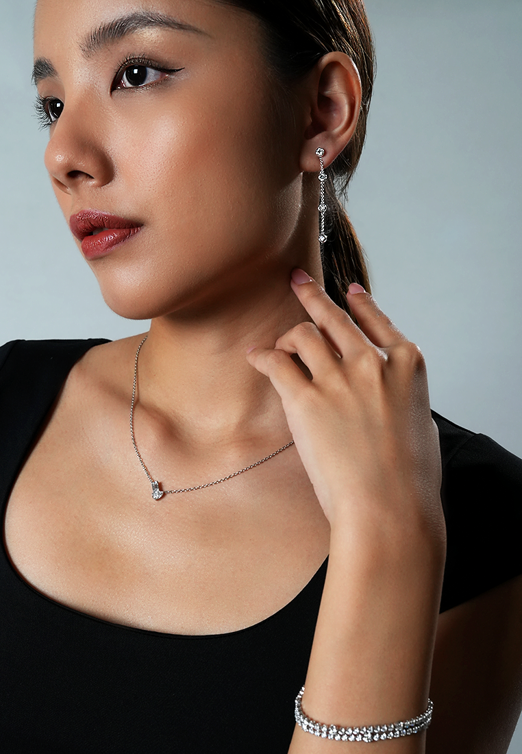 Elegance Duo Lab Grown Diamond Multiway Earrings with Round Chain Drop