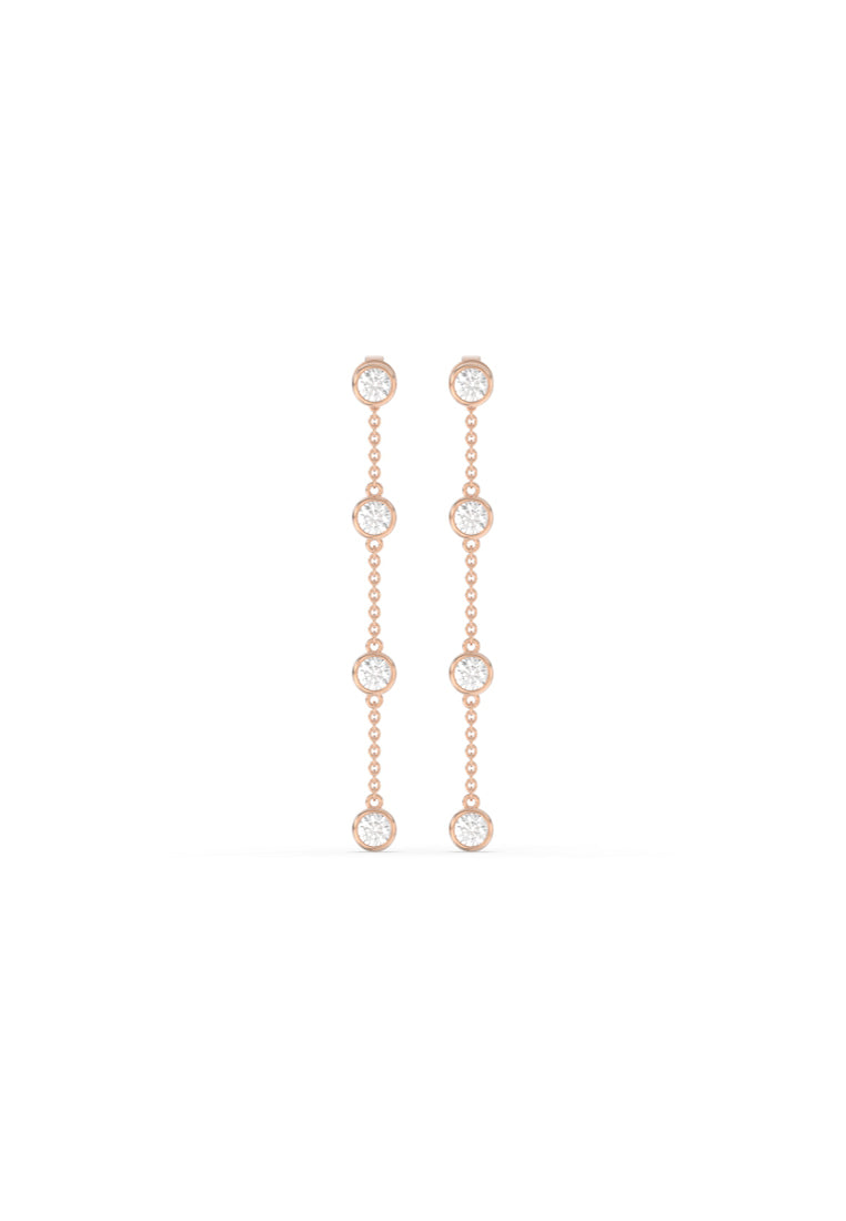 Elegance Duo Lab Grown Diamond Multiway Earrings with Round Chain Drop