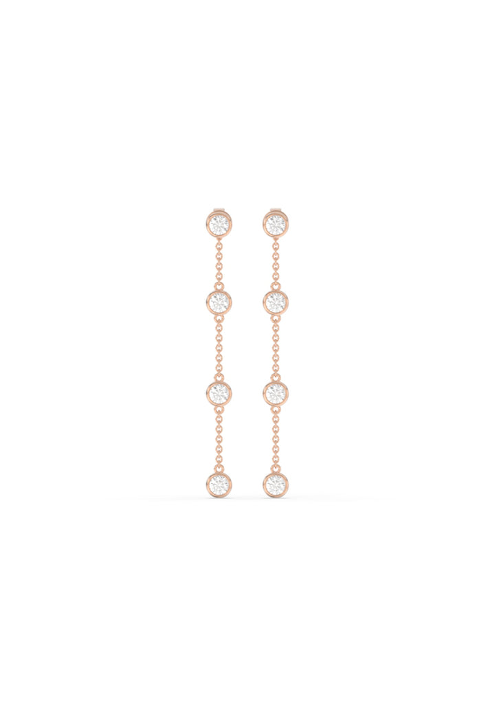 Elegance Duo Lab Grown Diamond Multiway Earrings with Round Chain Drop