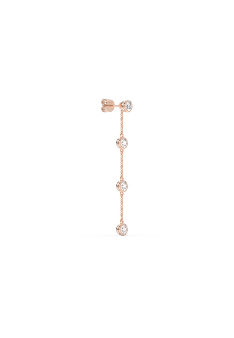 Elegance Duo Lab Grown Diamond Multiway Earrings with Round Chain Drop