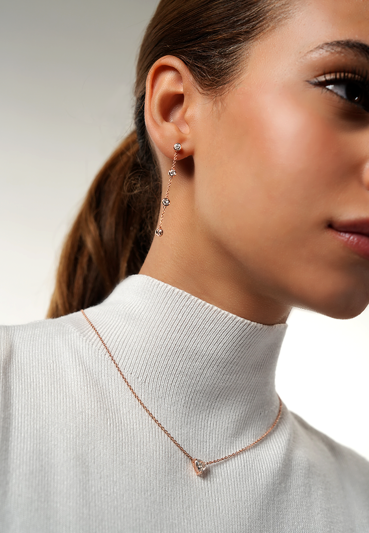 Elegance Duo Lab Grown Diamond Multiway Earrings with Round Chain Drop