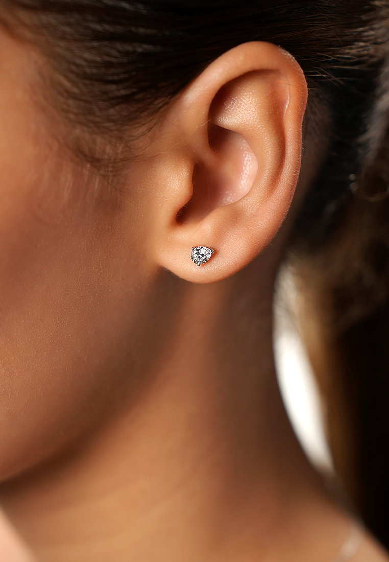 Refined Pear Lab Grown Diamond Stud Earrings
