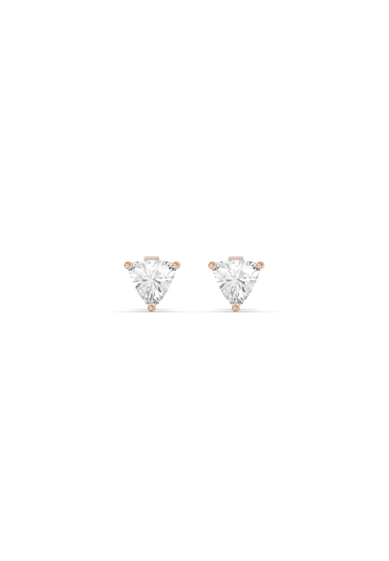 Modern Trillion Lab Grown Diamond Stud Earrings