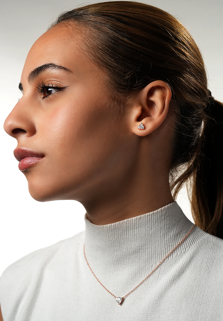 Modern Trillion Lab Grown Diamond Stud Earrings
