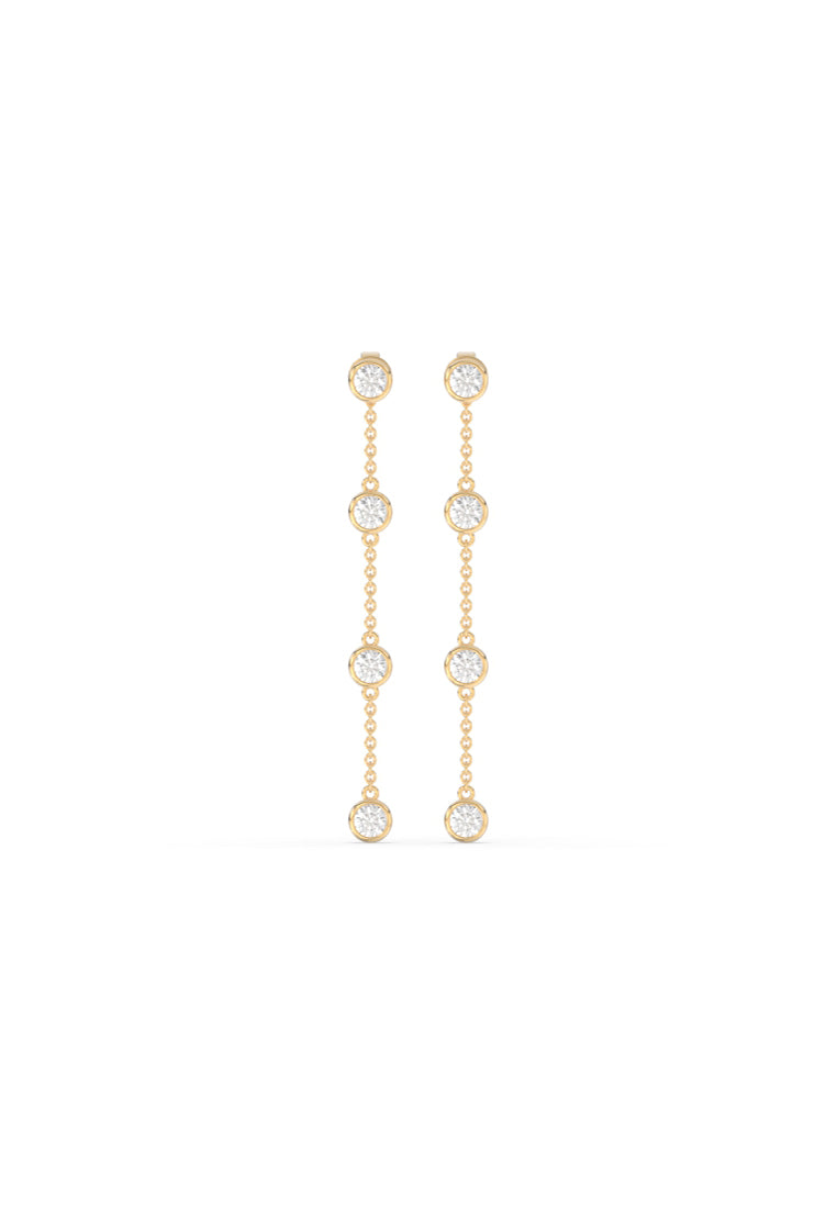 Elegance Duo Lab Grown Diamond Multiway Earrings with Round Chain Drop