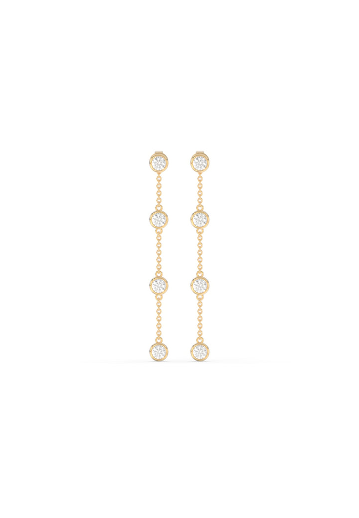 Elegance Duo Lab Grown Diamond Multiway Earrings with Round Chain Drop