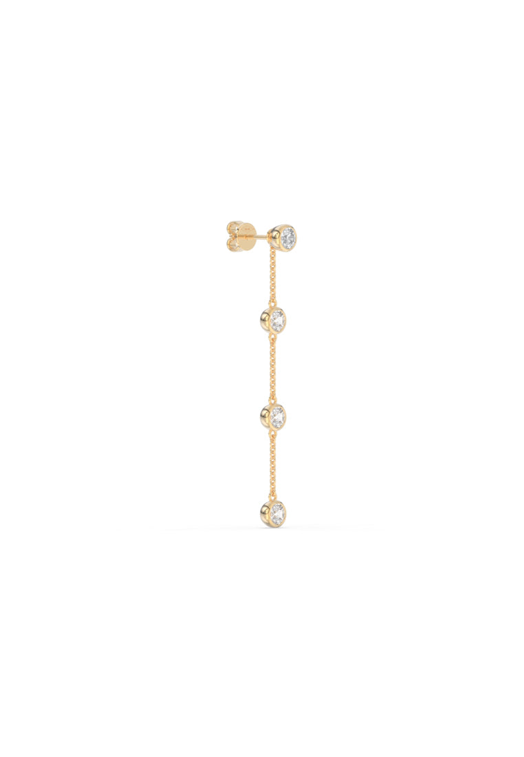 Elegance Duo Lab Grown Diamond Multiway Earrings with Round Chain Drop