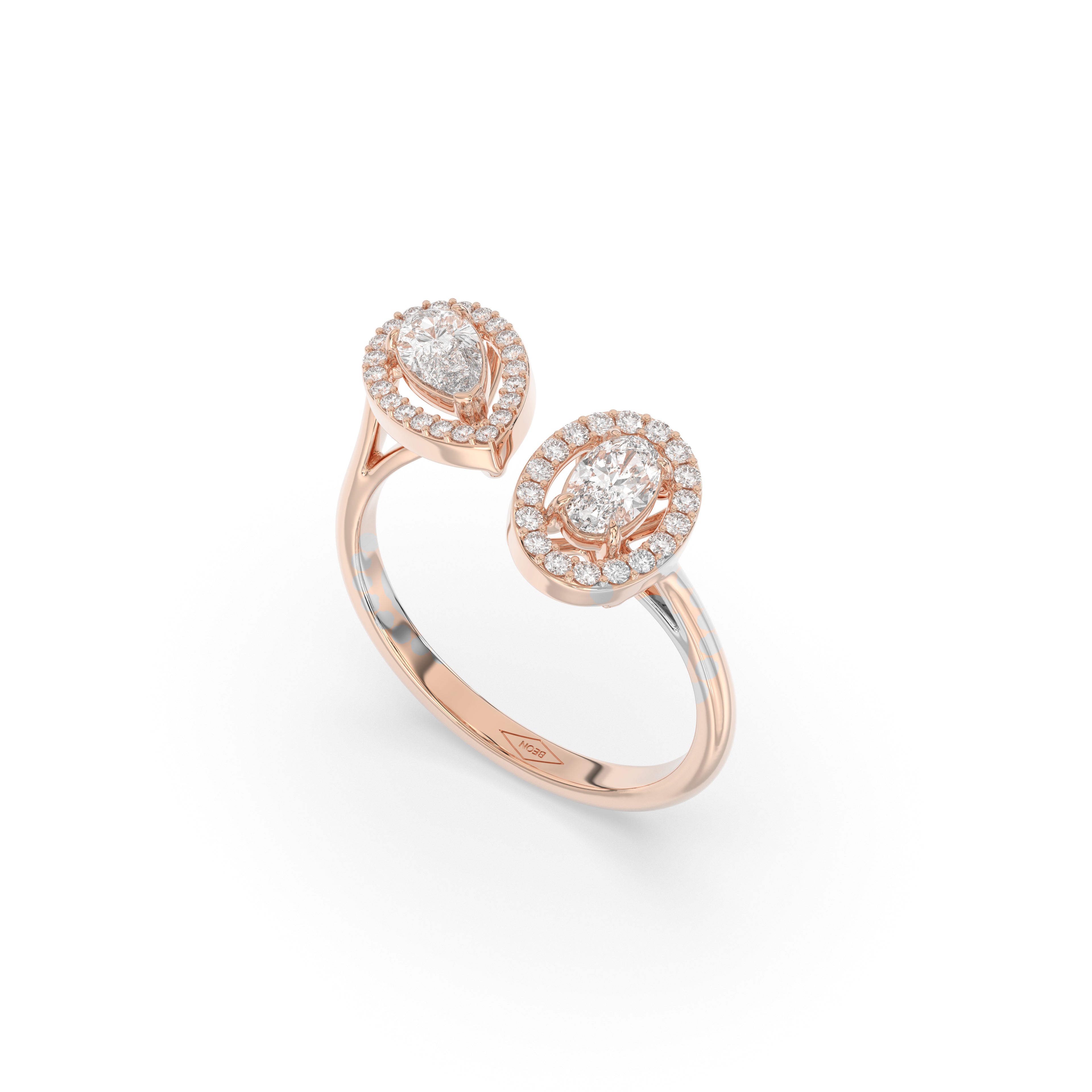 Classic Duo Halo Ring – Oval & Pear