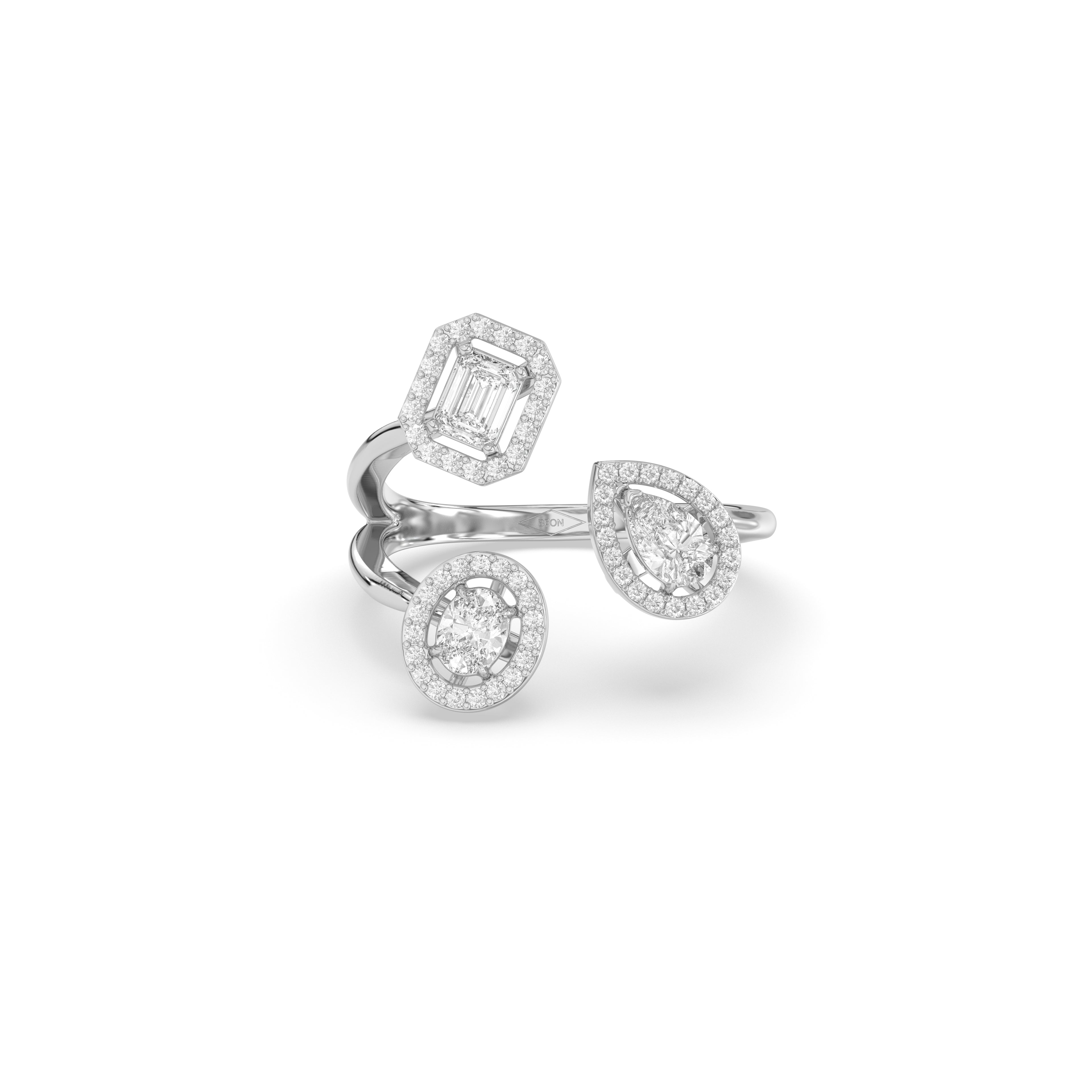 Evolved Trio Halo Ring