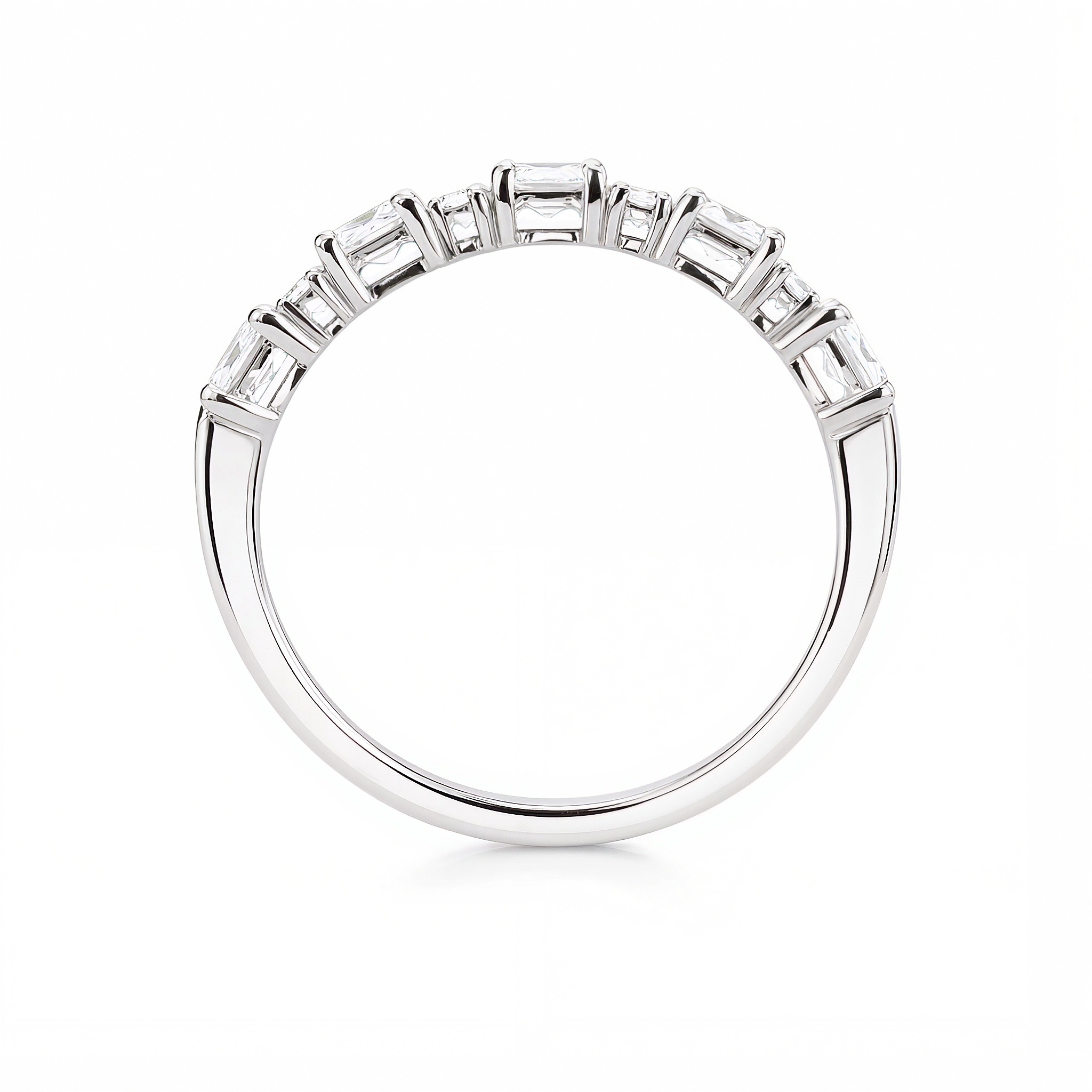 ROUND & OVAL DIAMOND HALF ETERNITY RING