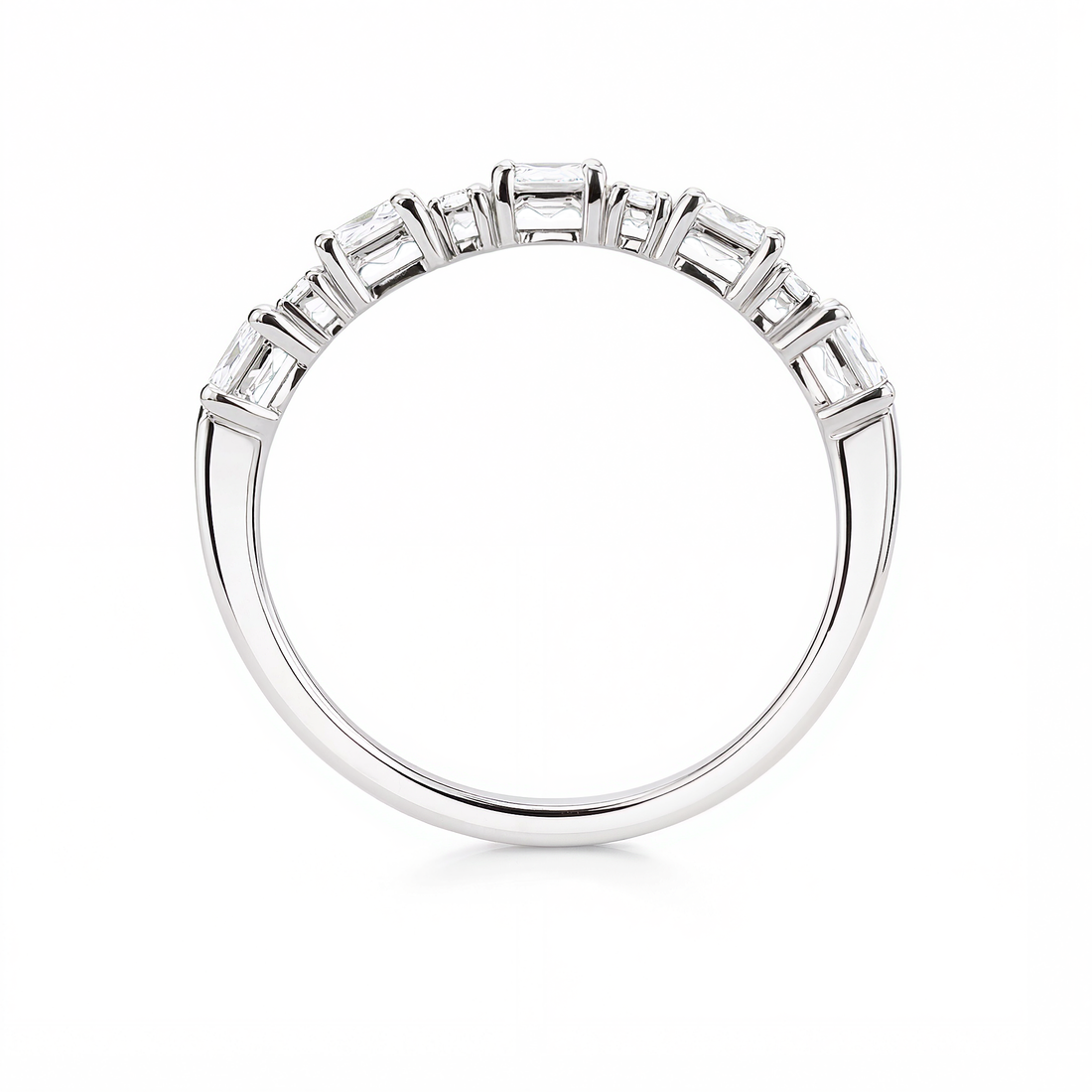 ROUND & OVAL DIAMOND HALF ETERNITY RING