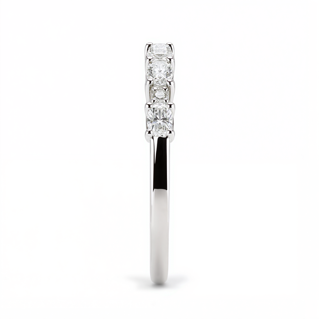 ROUND & OVAL DIAMOND HALF ETERNITY RING