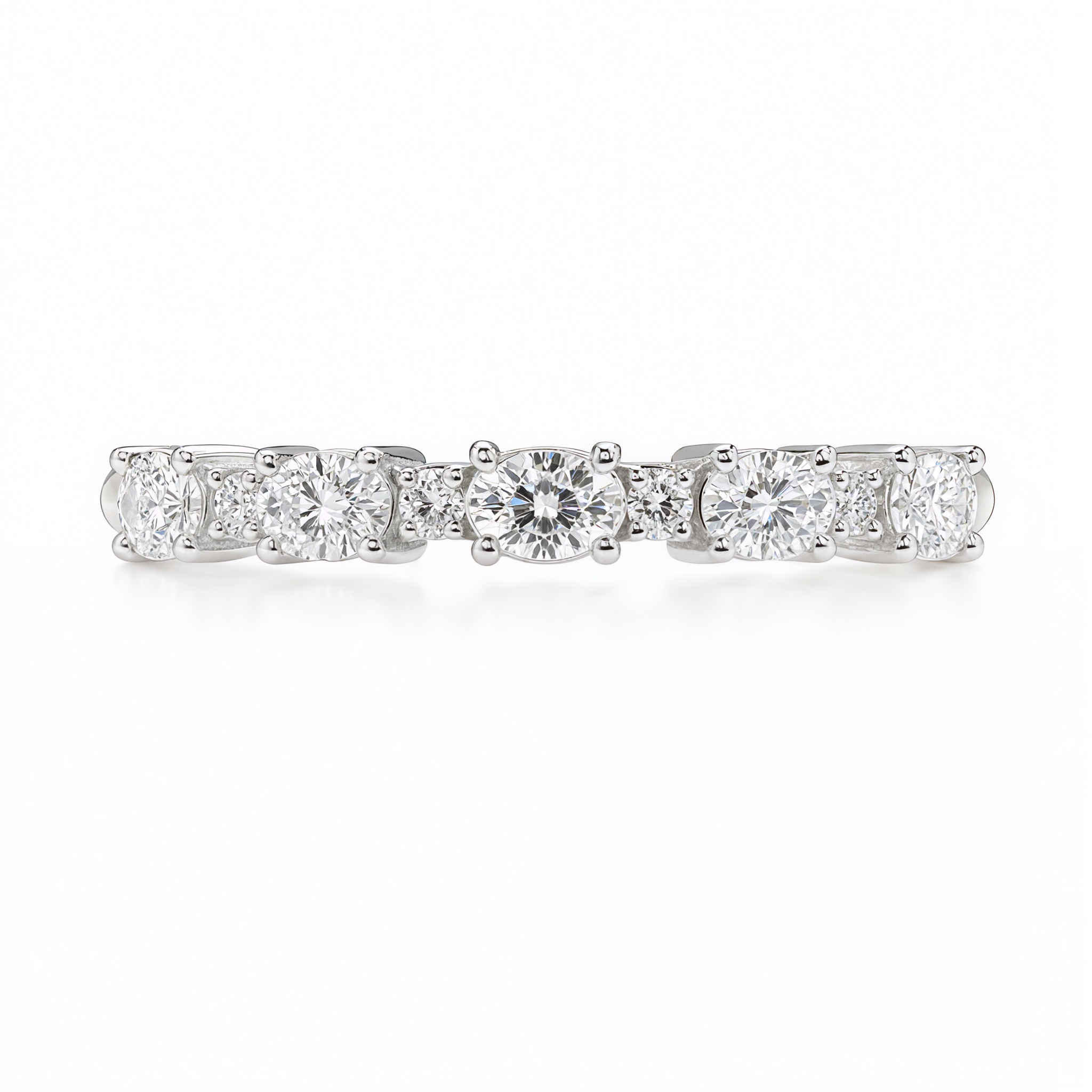ROUND & OVAL DIAMOND HALF ETERNITY RING