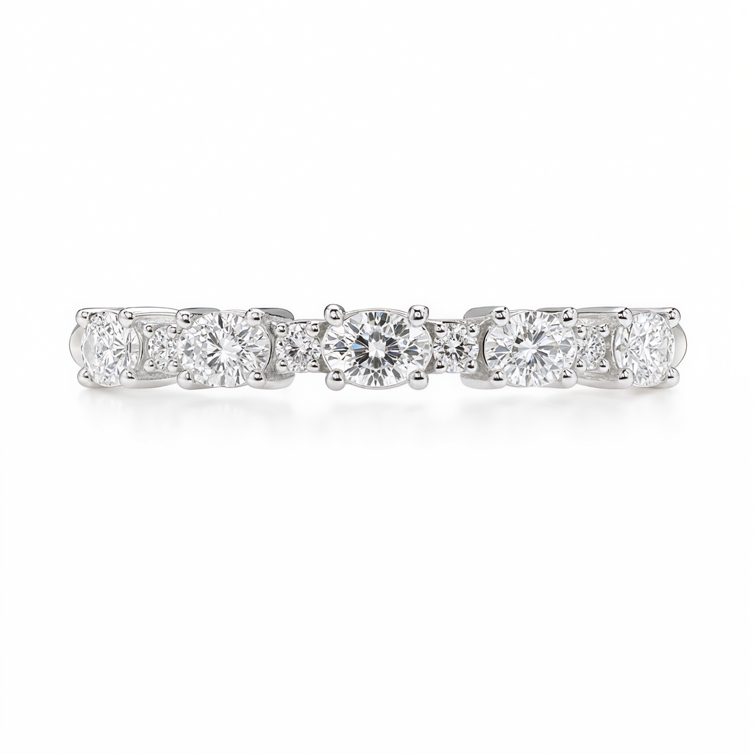 ROUND & OVAL DIAMOND HALF ETERNITY RING