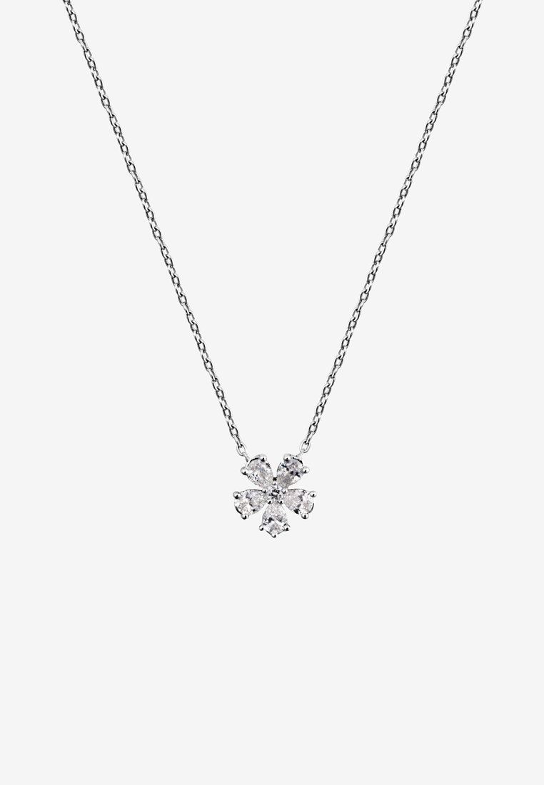 Petite Flower Lab Grown Diamond Cluster Necklace