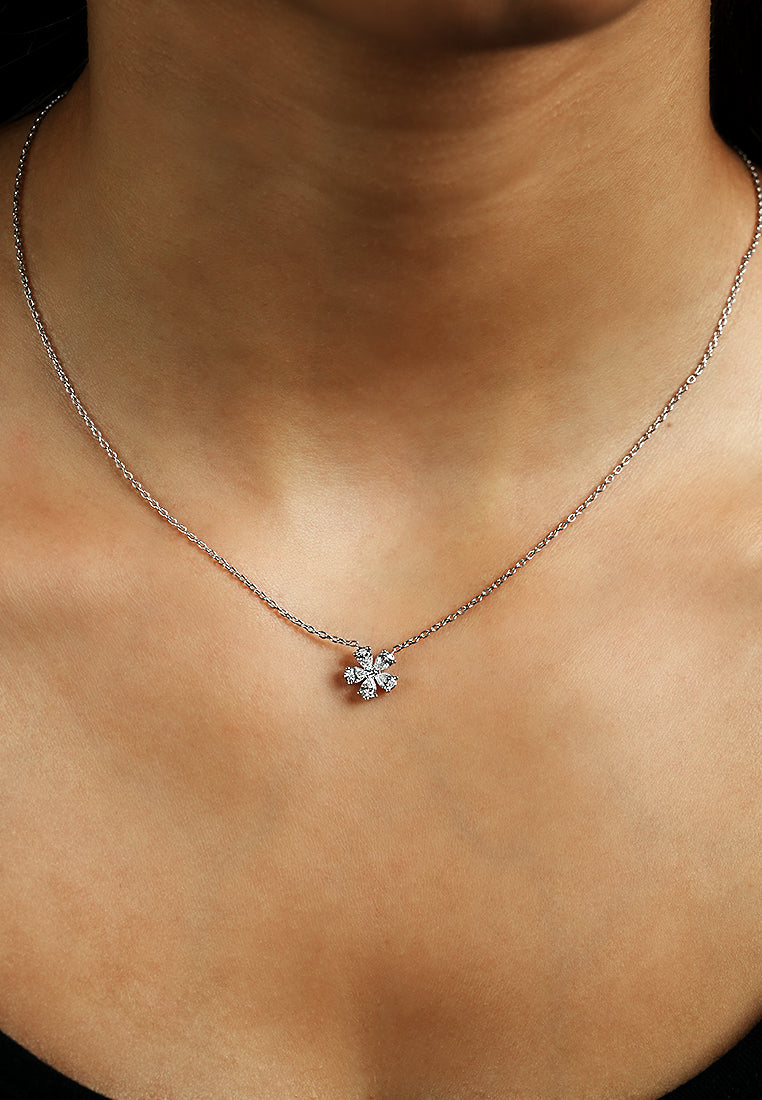 Petite Flower Lab Grown Diamond Cluster Necklace