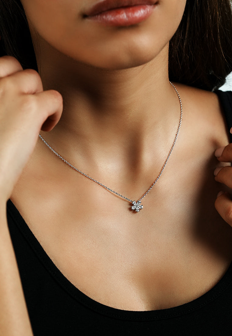 Petite Flower Lab Grown Diamond Cluster Necklace