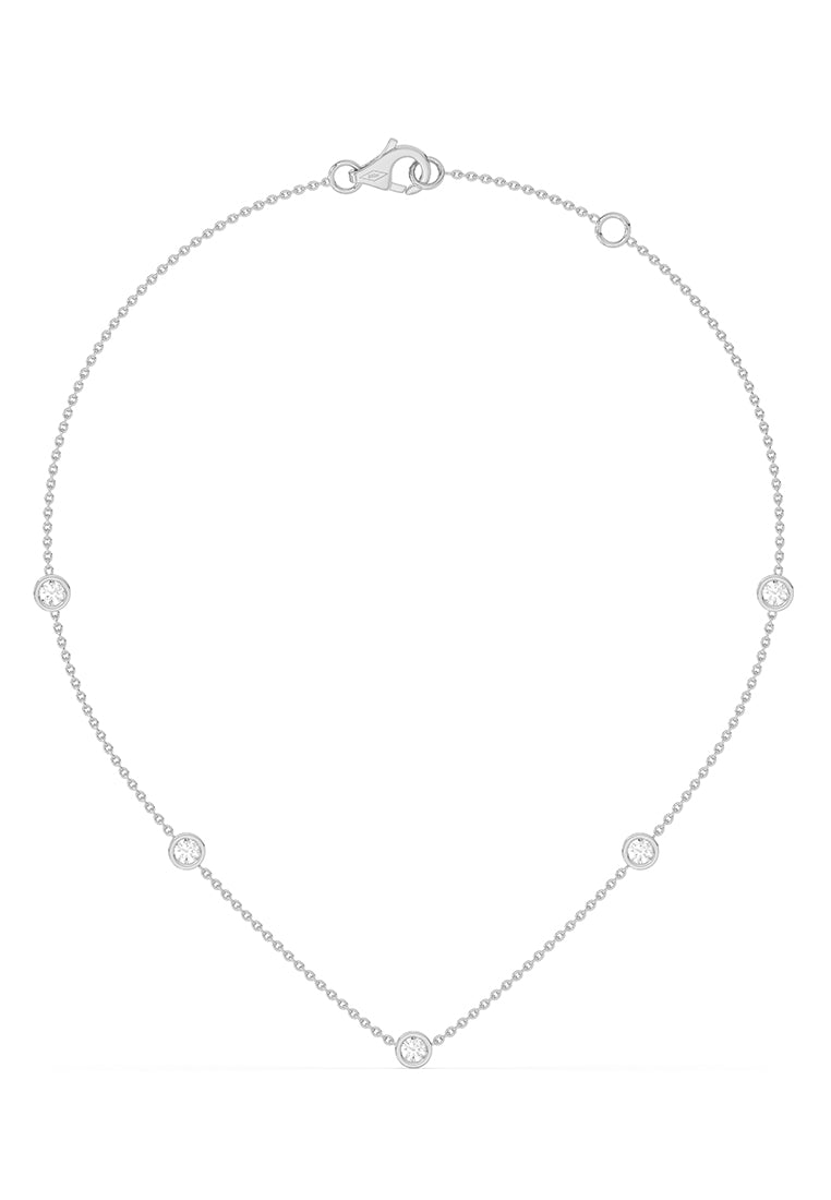Minimalist Lab Grown Diamond Station Necklace