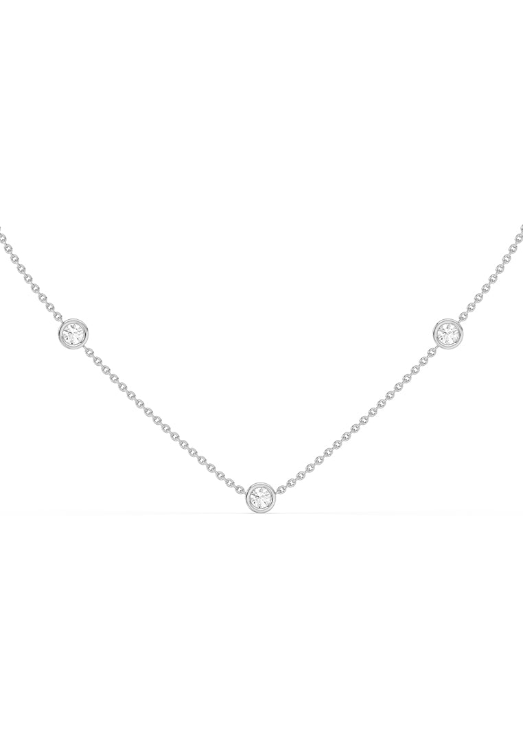 Minimalist Lab Grown Diamond Station Necklace