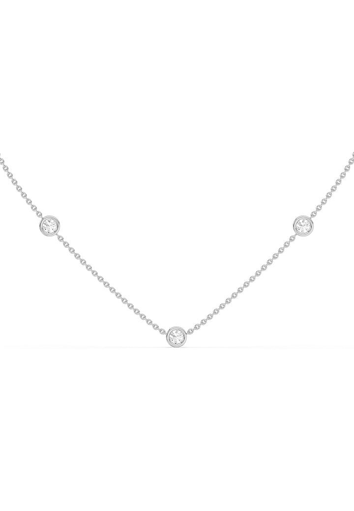 Minimalist Lab Grown Diamond Station Necklace