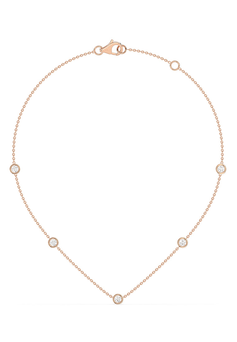 Minimalist Lab Grown Diamond Station Necklace