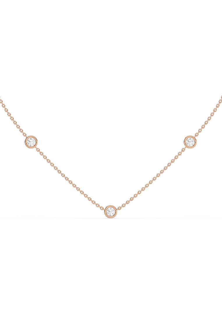 Minimalist Lab Grown Diamond Station Necklace