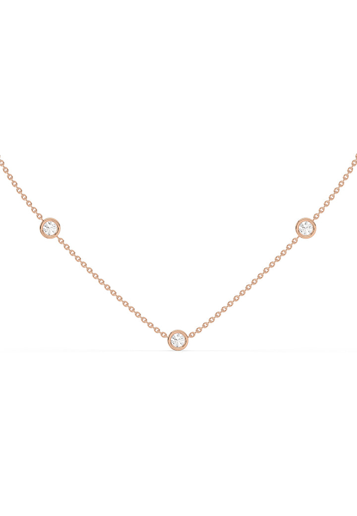 Minimalist Lab Grown Diamond Station Necklace