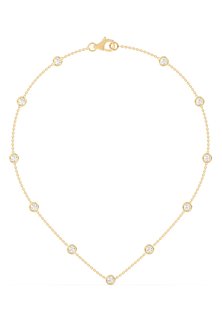 Minimalist Lab Grown Diamond Station Necklace