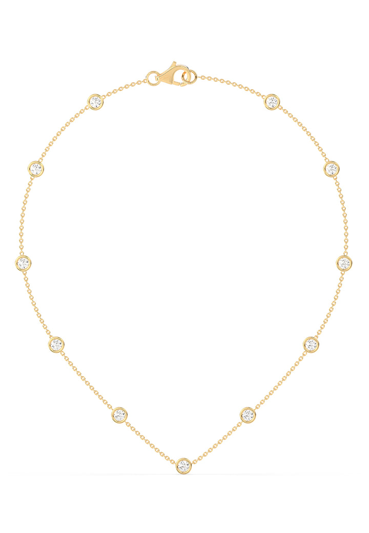 Minimalist Lab Grown Diamond Station Necklace
