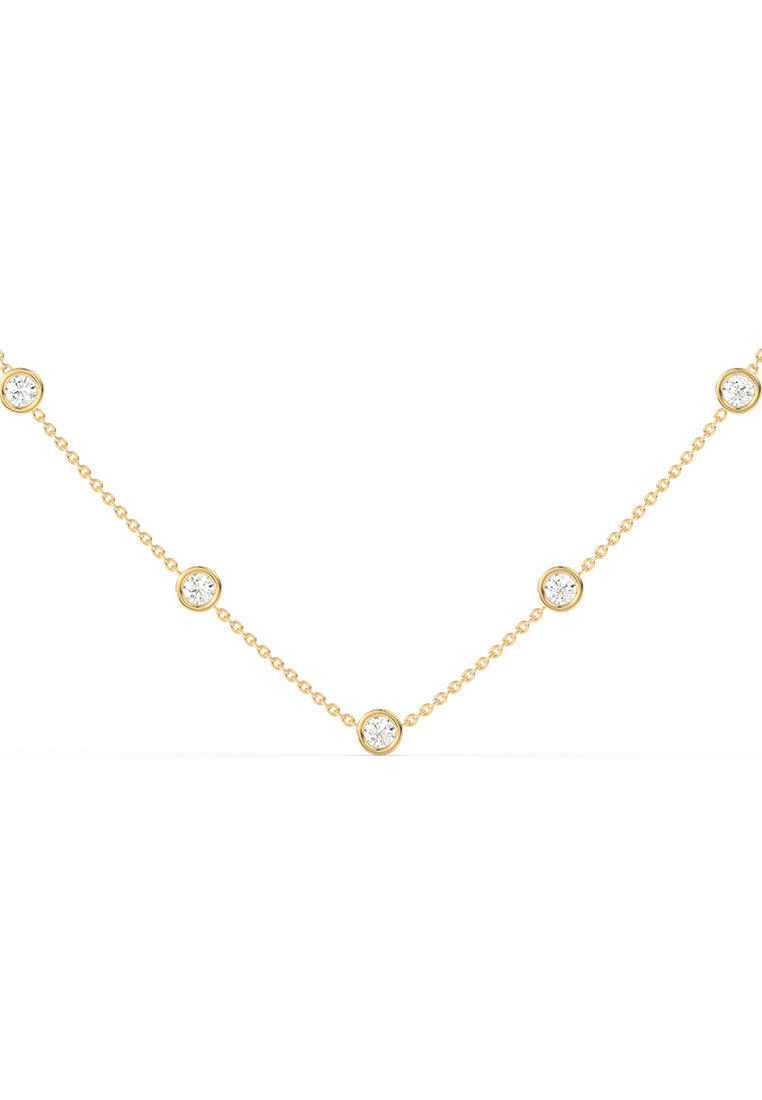 Minimalist Lab Grown Diamond Station Necklace