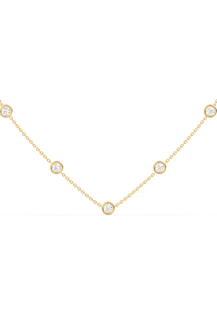 Minimalist Lab Grown Diamond Station Necklace