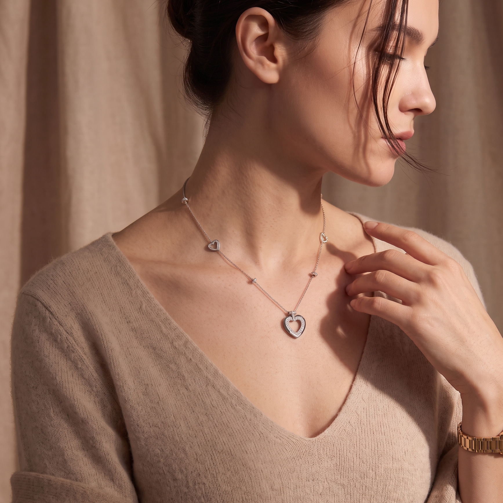 Rebel Heart Lab Grown Diamond Statement Necklace