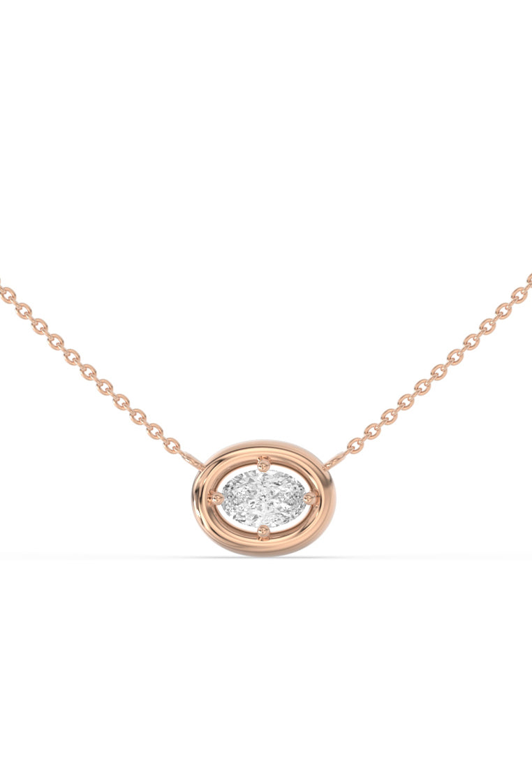 Oval Cosmic Lab Grown Diamond Pendant Necklace