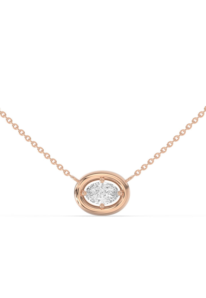 Oval Cosmic Lab Grown Diamond Pendant Necklace