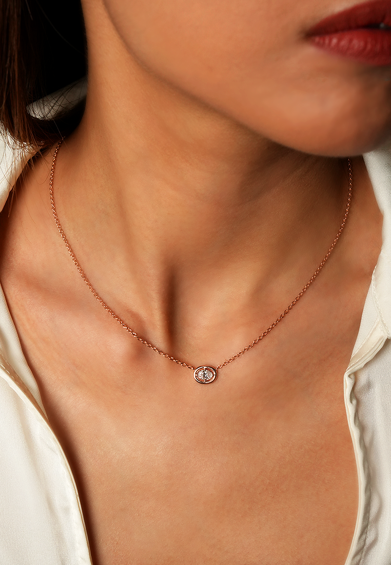 Oval Cosmic Lab Grown Diamond Pendant Necklace