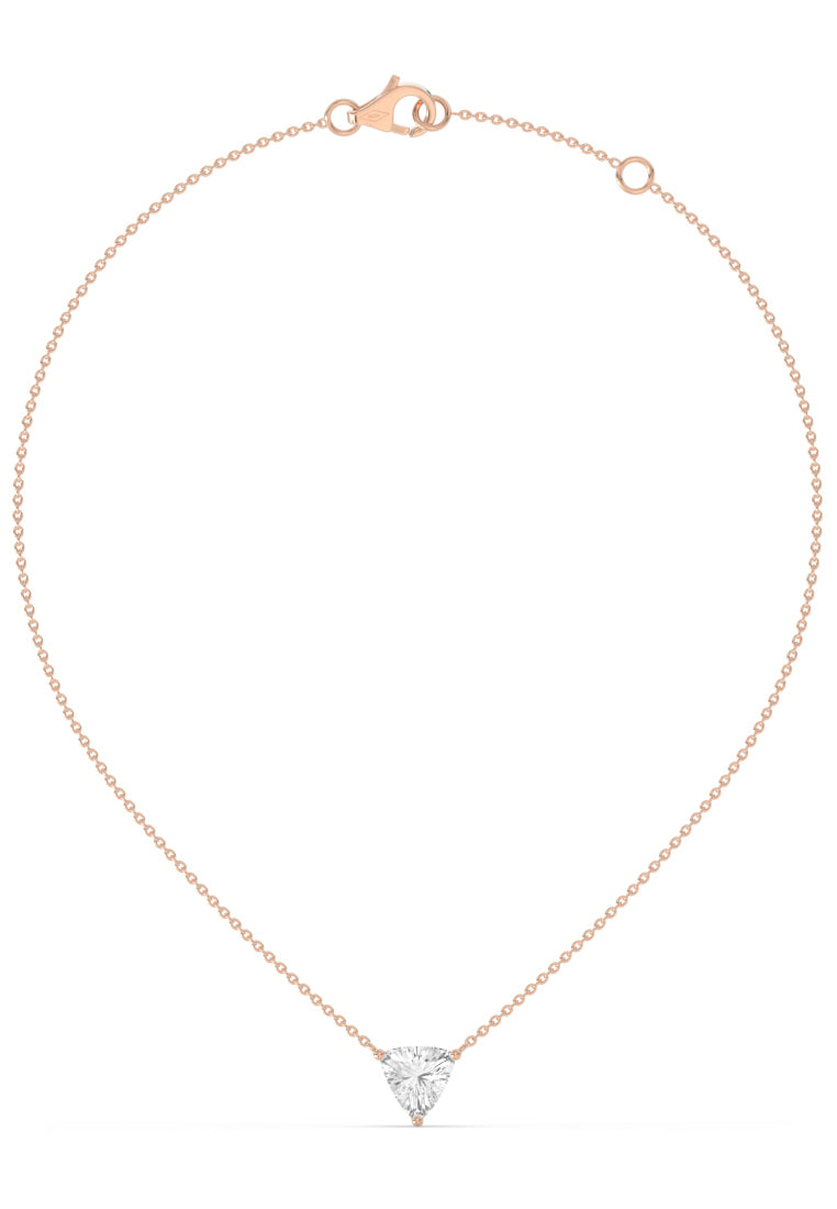 Modern Trillion Cut Lab Grown Diamond Pendant Necklace