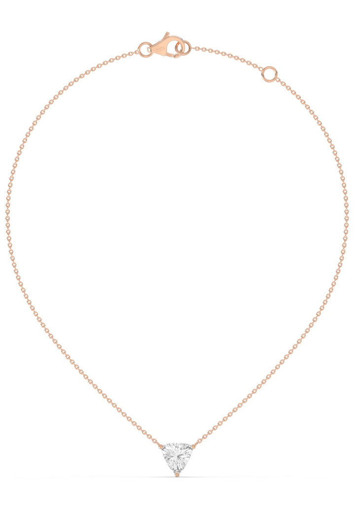 Modern Trillion Cut Lab Grown Diamond Pendant Necklace