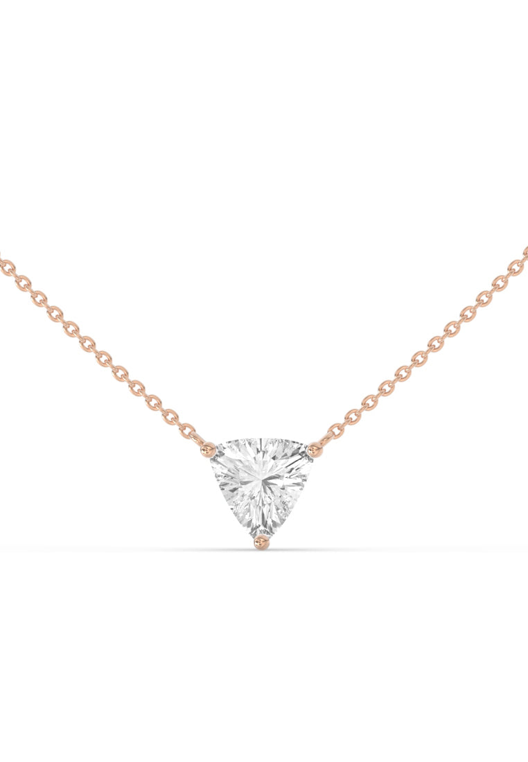 Modern Trillion Cut Lab Grown Diamond Pendant Necklace