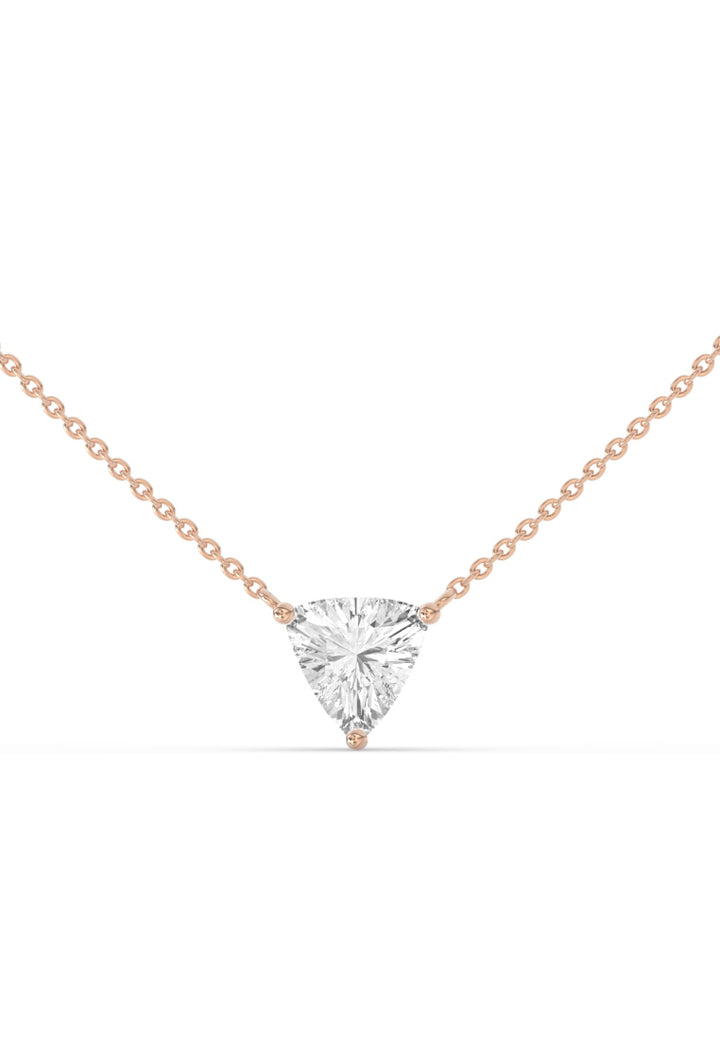 Modern Trillion Cut Lab Grown Diamond Pendant Necklace