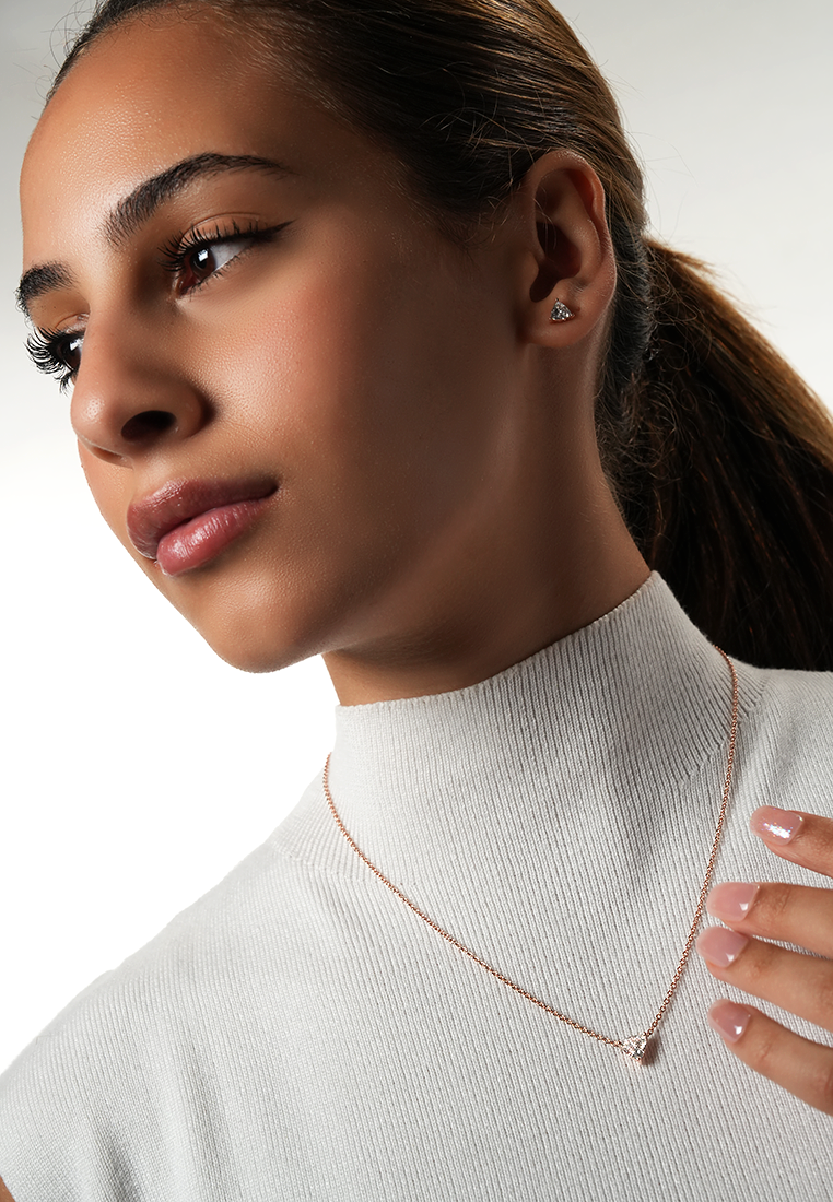 Modern Trillion Cut Lab Grown Diamond Pendant Necklace
