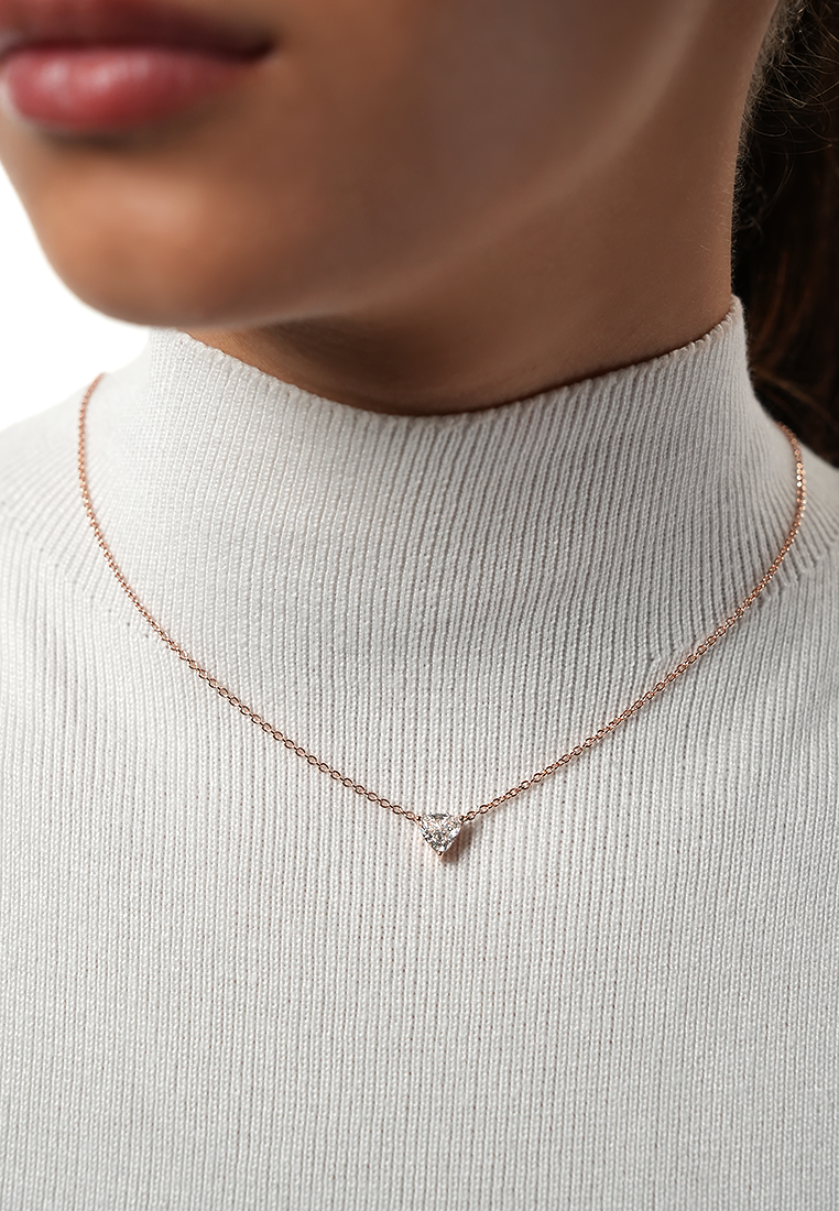 Modern Trillion Cut Lab Grown Diamond Pendant Necklace