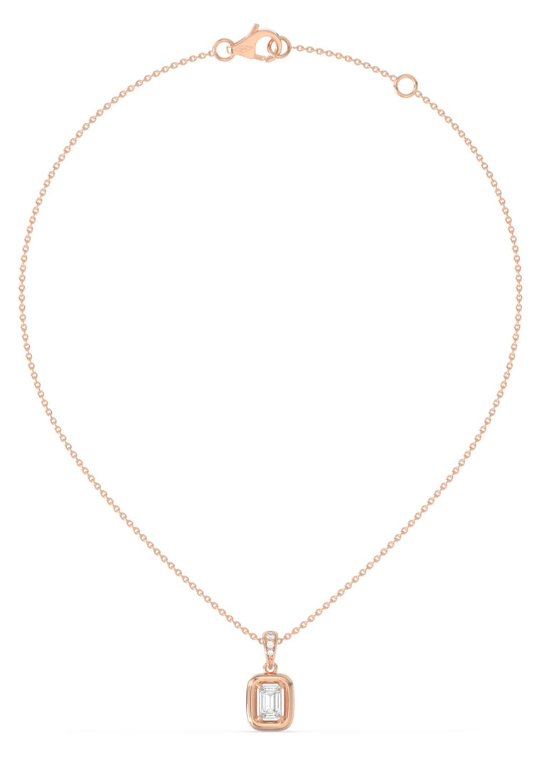 Emerald Cosmic Lab Grown Diamond Pendant Necklace