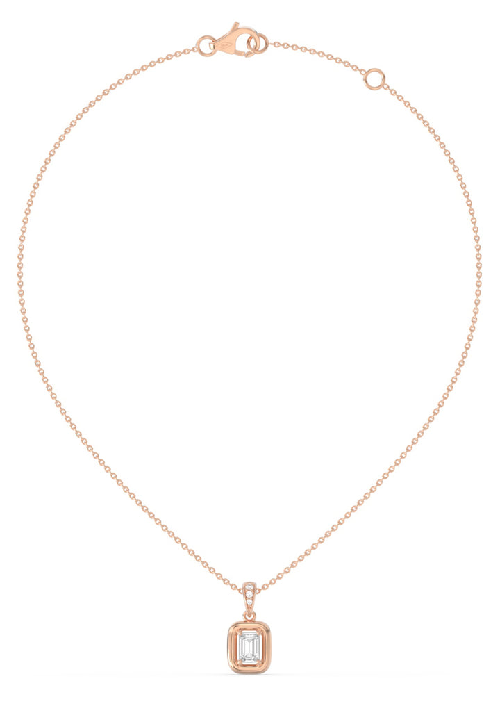 Emerald Cosmic Lab Grown Diamond Pendant Necklace