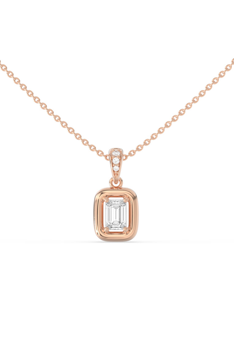 Emerald Cosmic Lab Grown Diamond Pendant Necklace