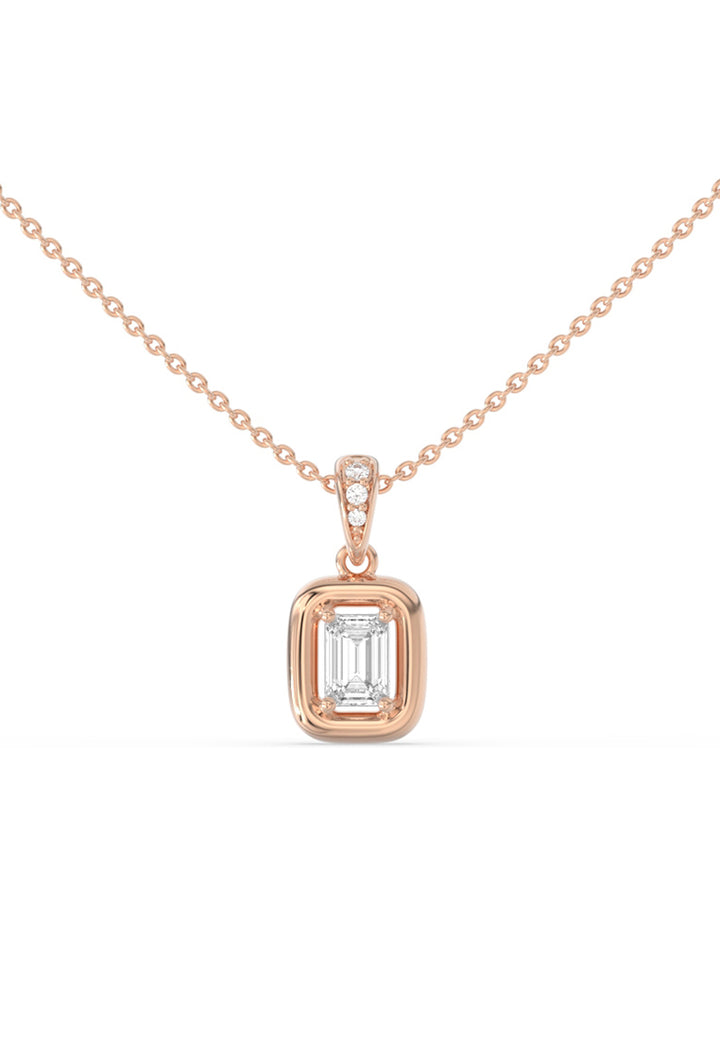 Emerald Cosmic Lab Grown Diamond Pendant Necklace