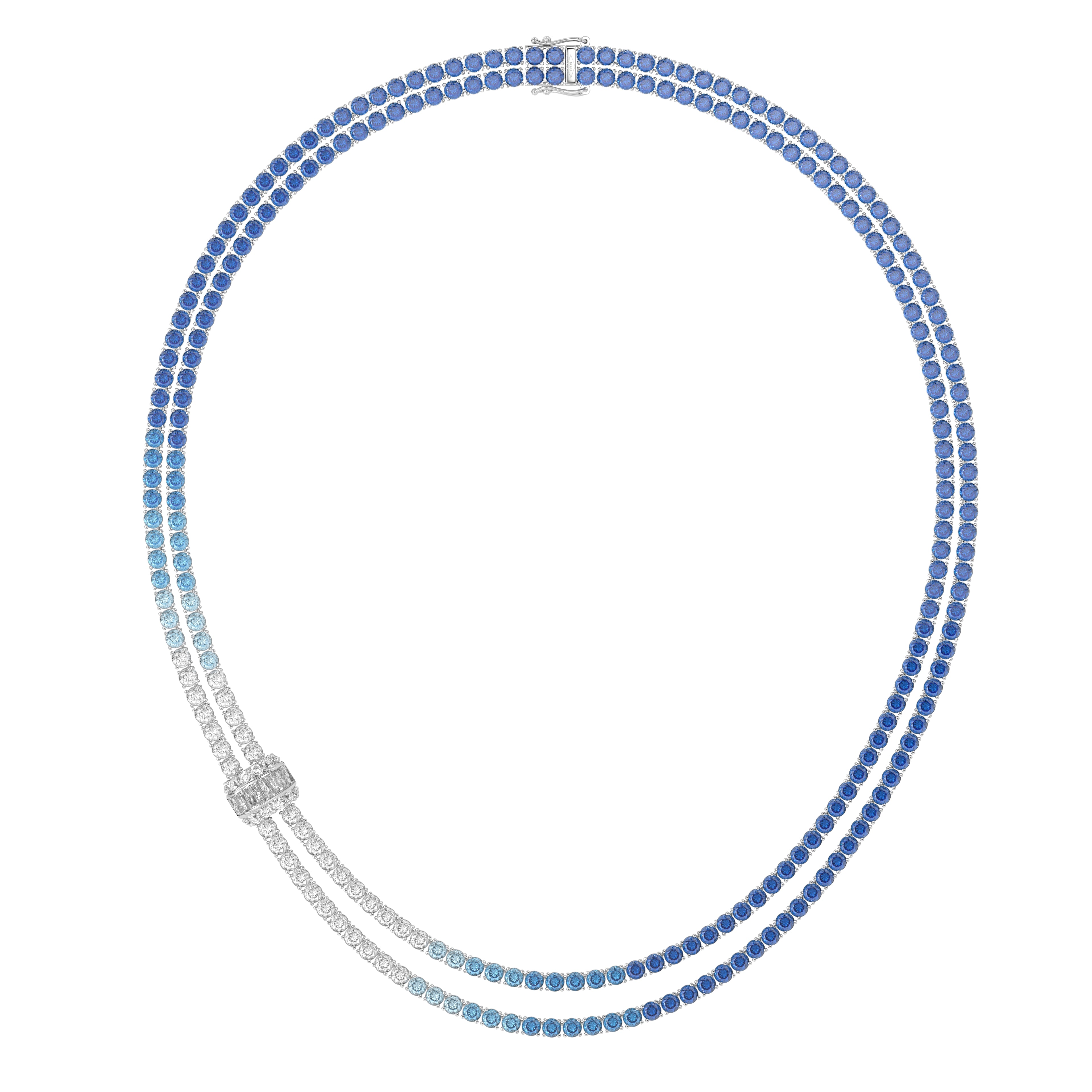 Azure Gradient Knot Necklace