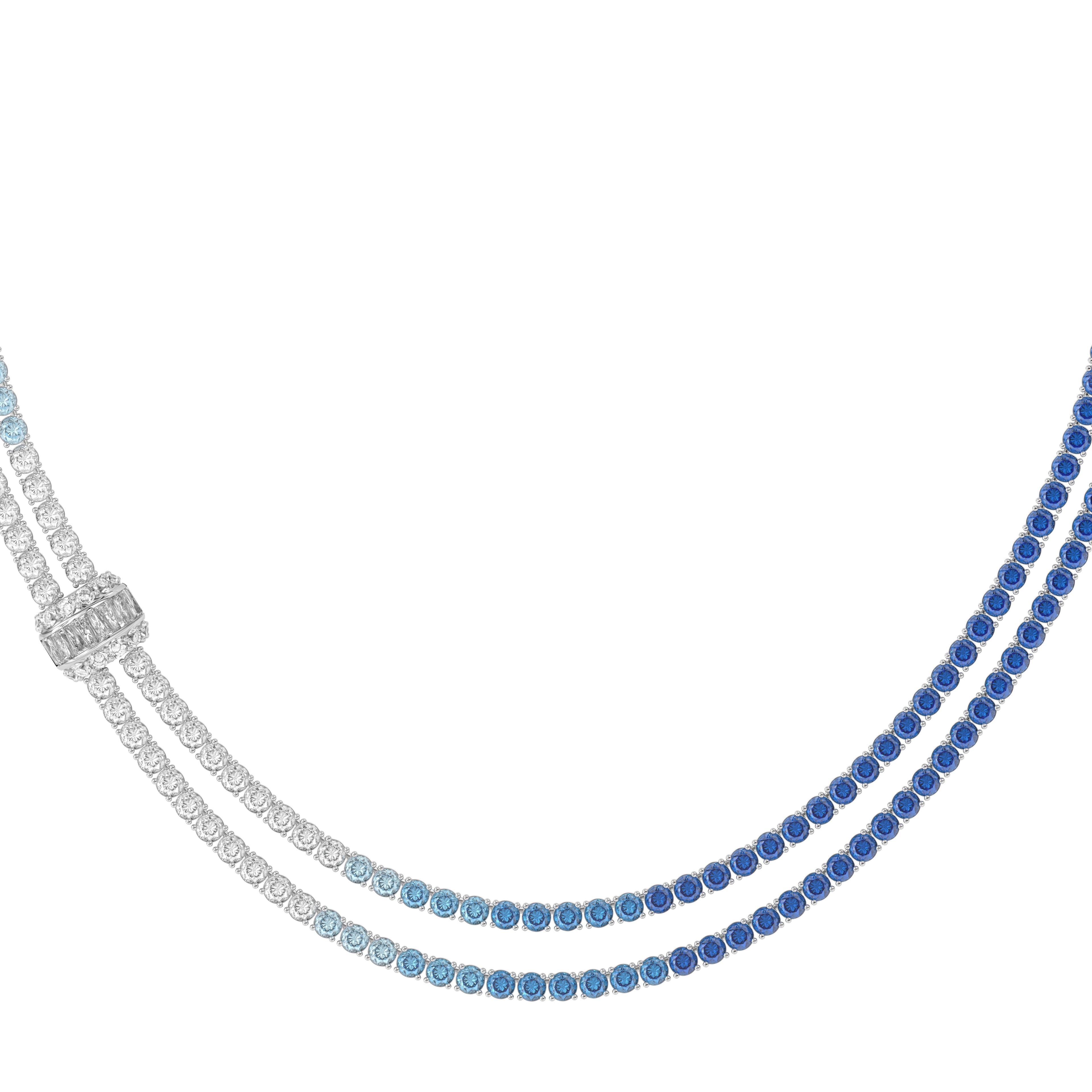 Azure Gradient Knot Necklace