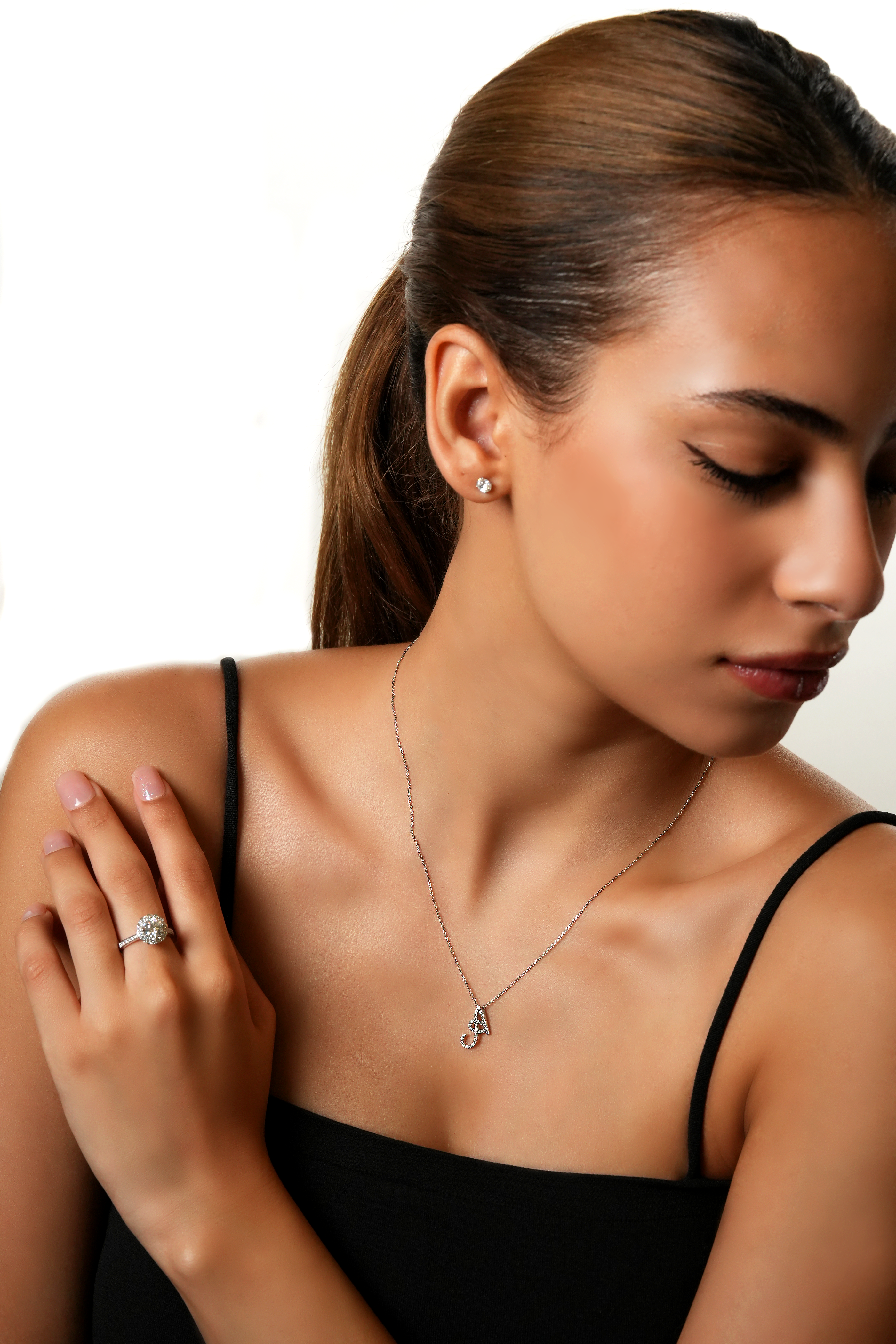 Pavé Initial Pendant – A