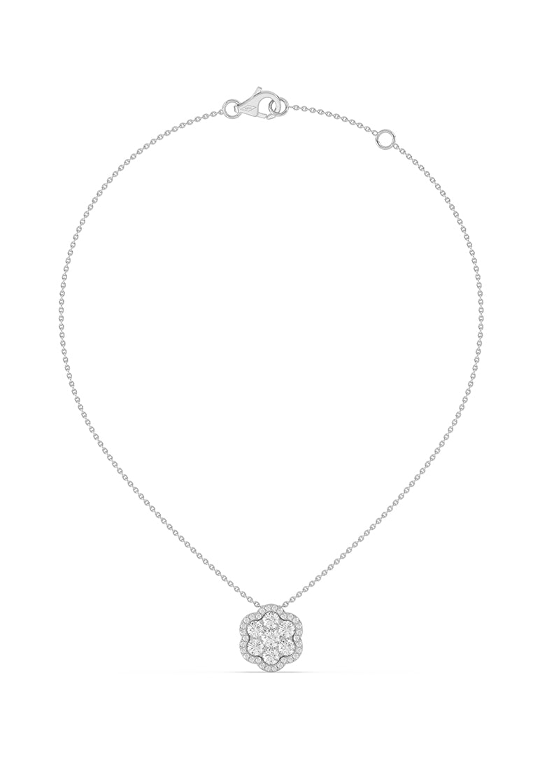 Celestial Bloom Lab Grown Diamond Pendant Necklace